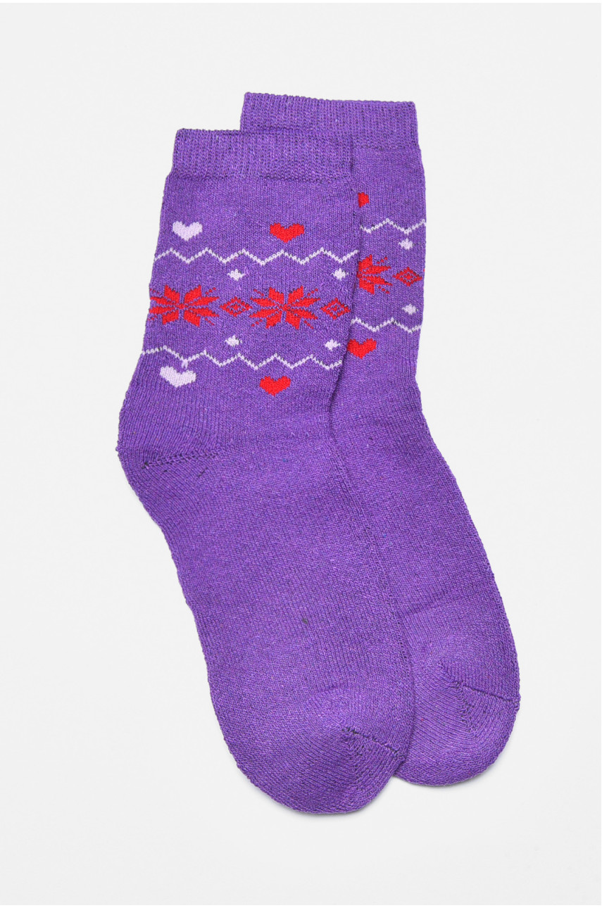 Шкарпетки жіночі махрові фіолетового кольору 882 190317