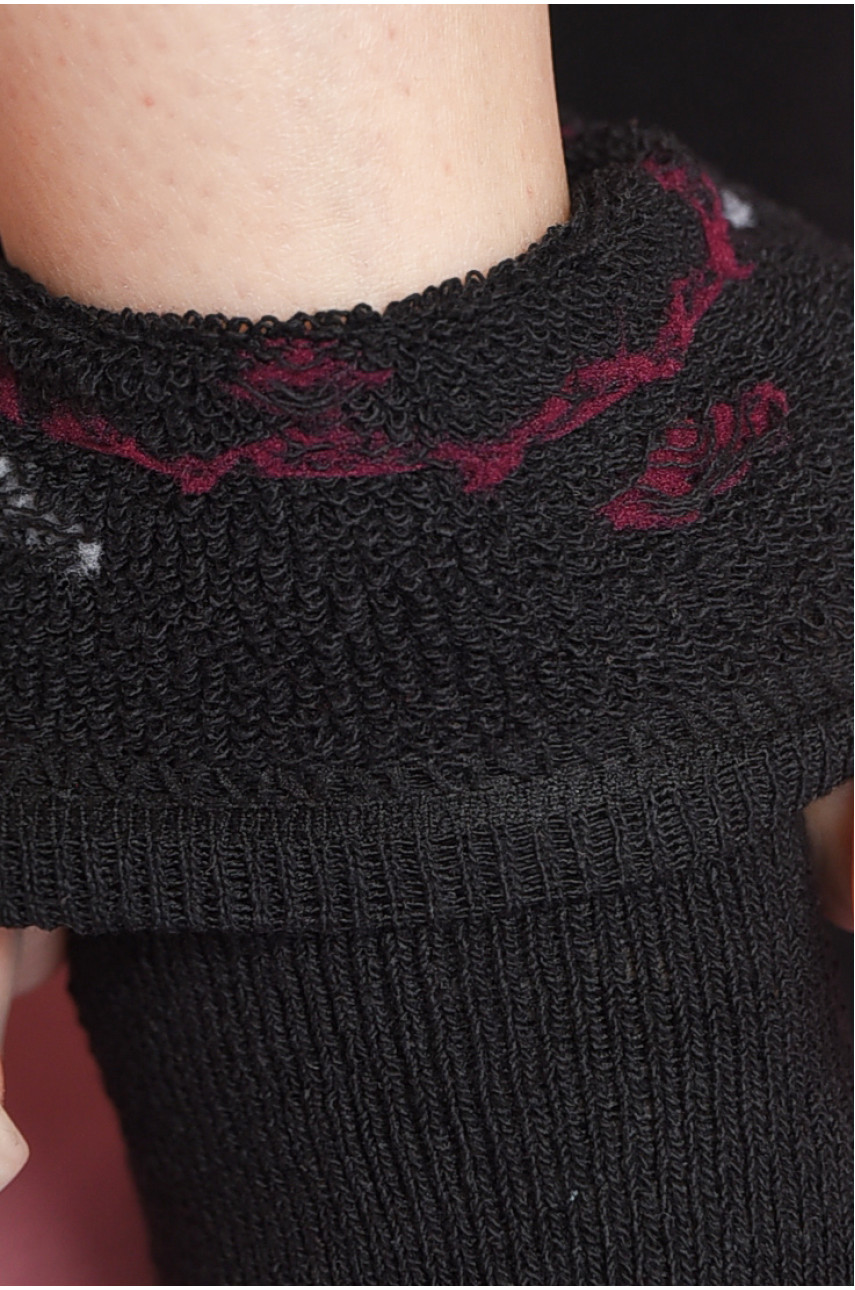 Шкарпетки жіночі махрові чорного кольору 882 190318