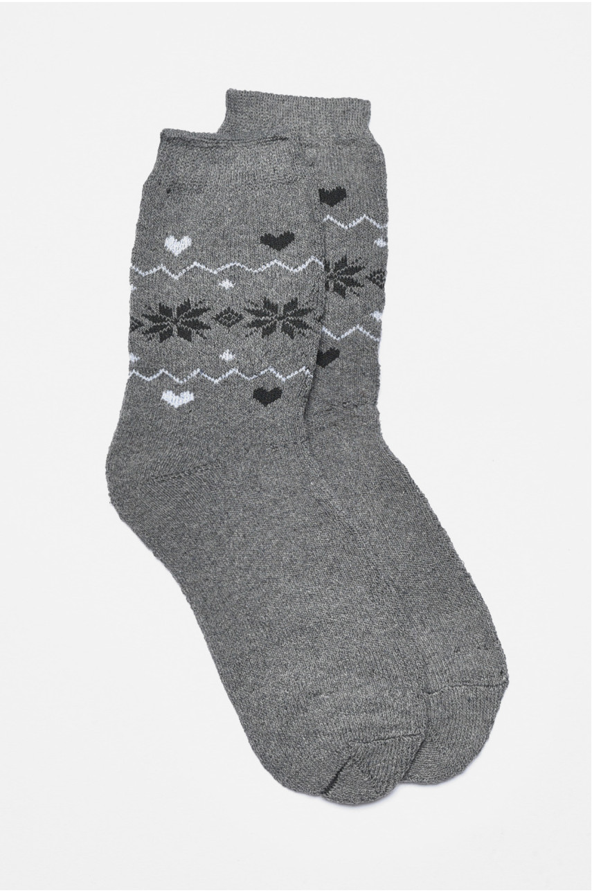 Носки женские махровые серого цвета 882 190321 Носки женские махровые серого цвета 882 190321