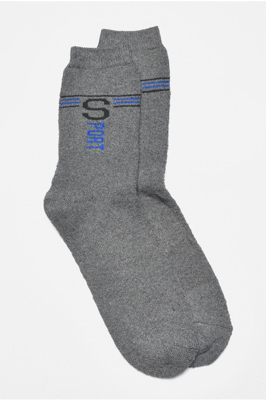 Шкарпетки чоловічі махрові сірого кольору 774 190323 Шкарпетки чоловічі махрові сірого кольору 774 190323