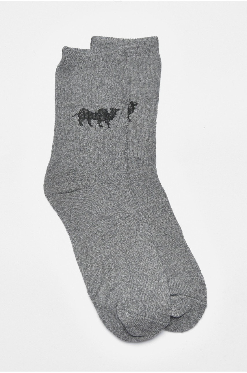 Шкарпетки чоловічі махрові сірого кольору 107 190328