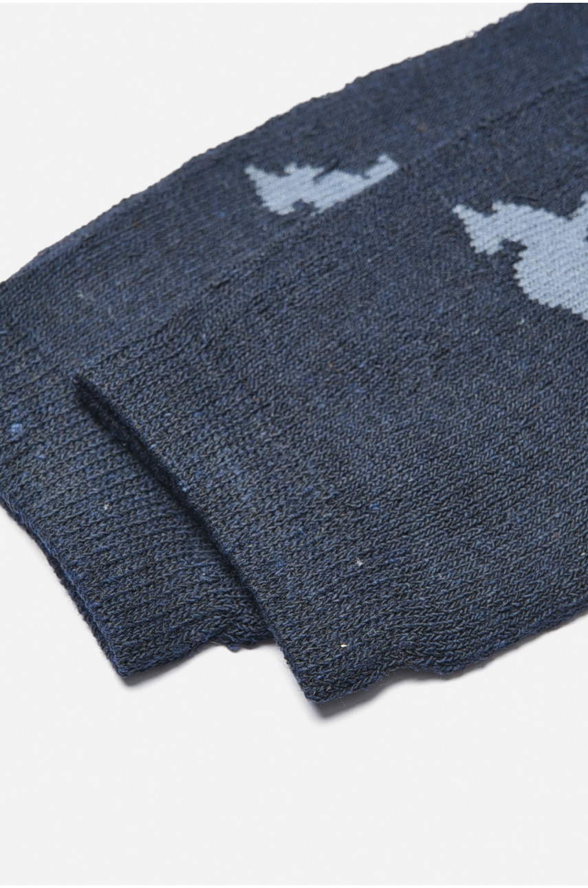 Шкарпетки чоловічі махрові темно-синього кольору 107 190329