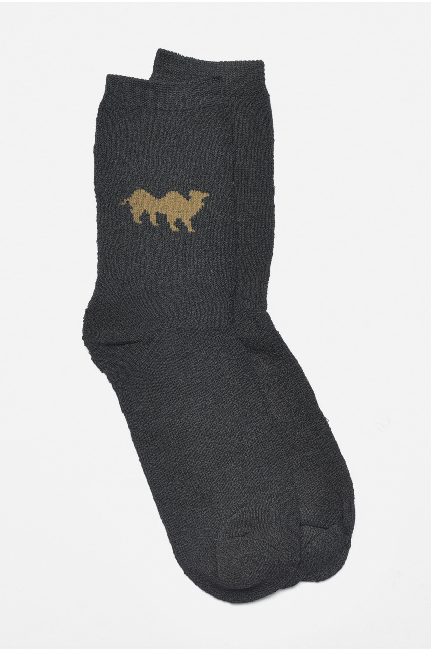 Шкарпетки чоловічі махрові чорного кольору 107 190331