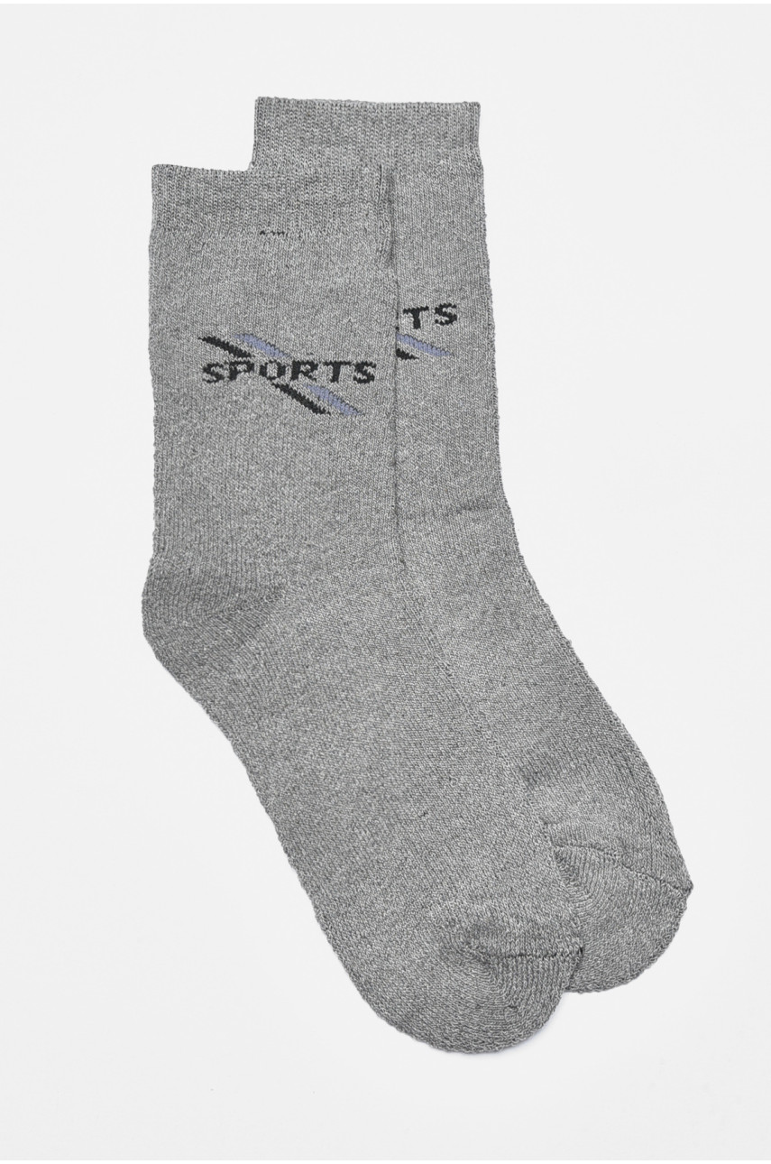 Шкарпетки чоловічі махрові сірого кольору 772 190338
