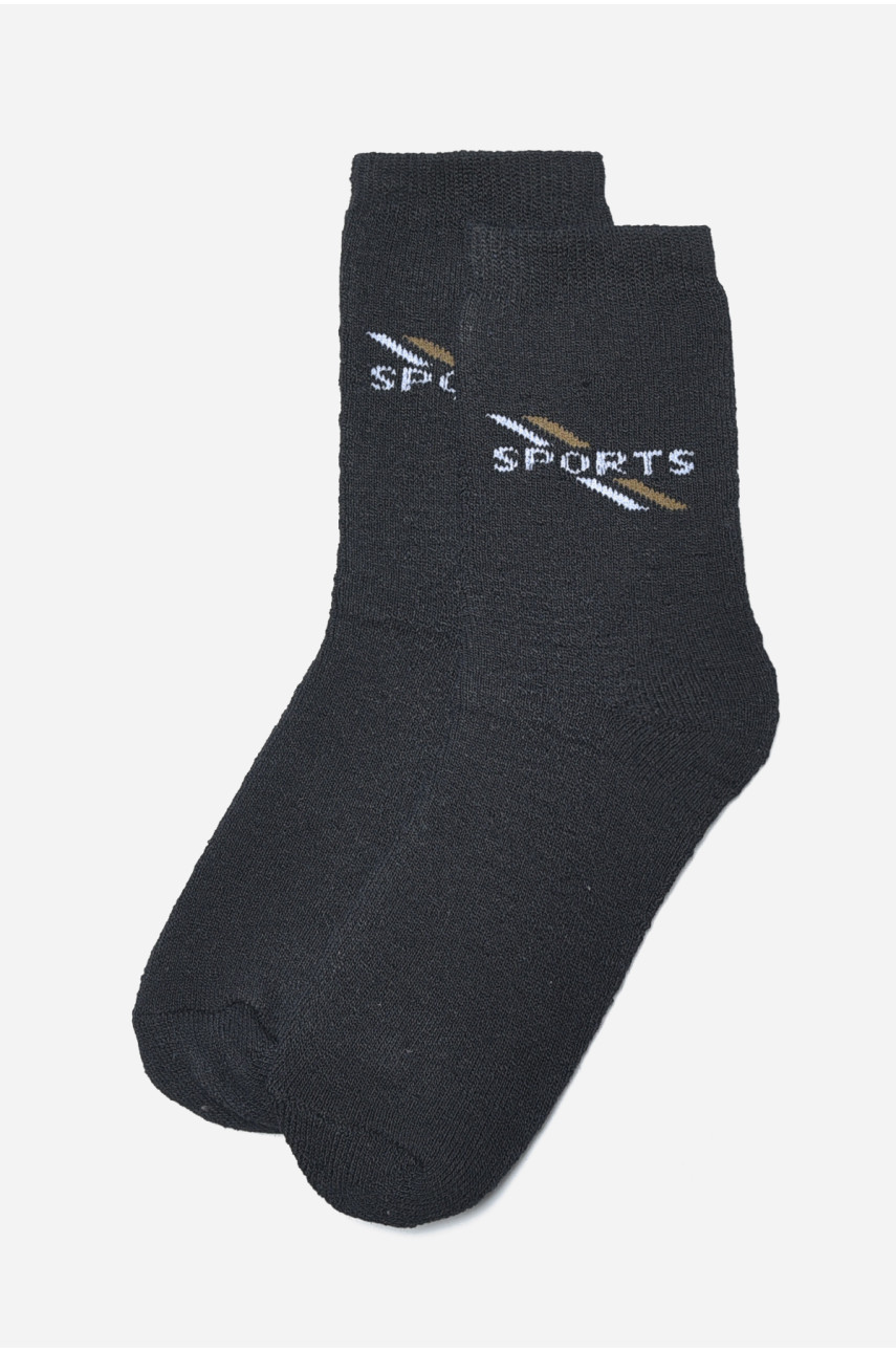 Шкарпетки чоловічі махрові чорного кольору 772 190339