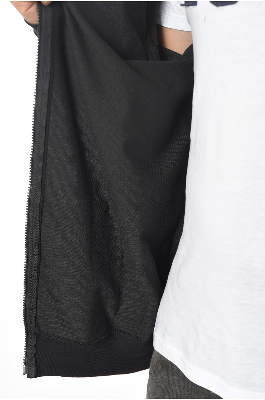 Кофта чоловіча на блискавці чорного кольору 758 190341 Кофта чоловіча на блискавці чорного кольору 758 190341