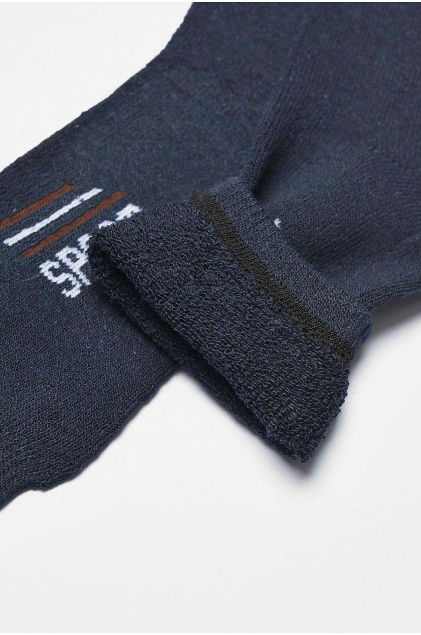 Шкарпетки чоловічі махрові темно-синього кольору 104 190359