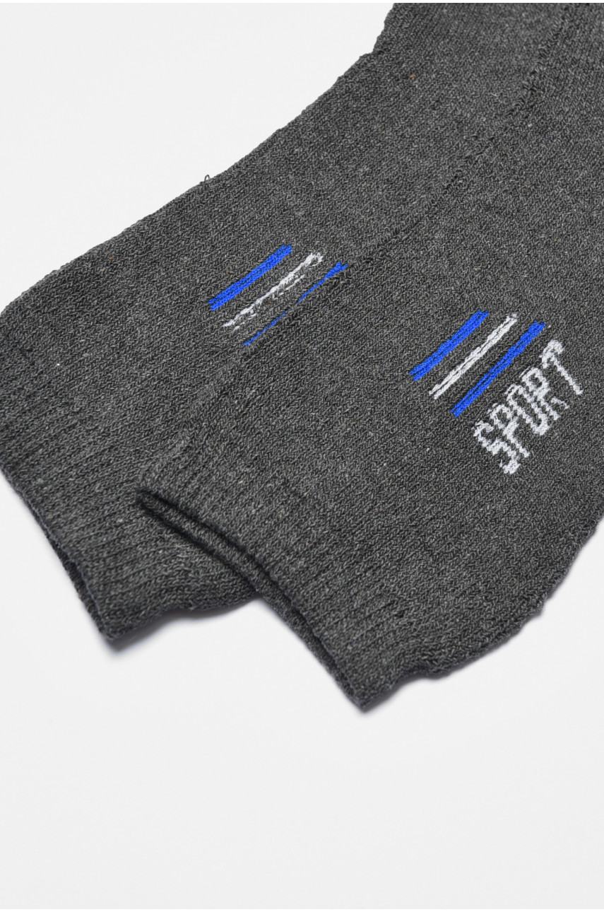 Шкарпетки чоловічі махрові темно-сірого кольору 104 190361