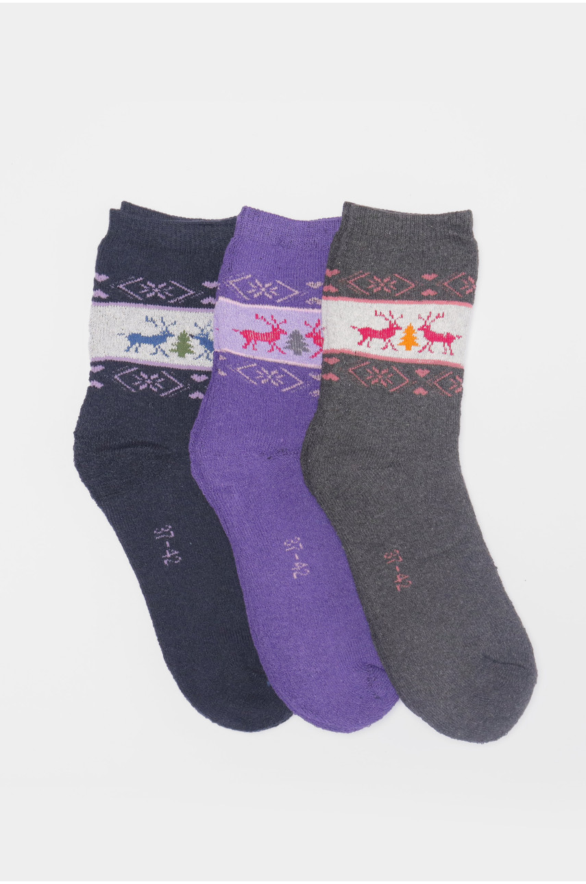 Набір шкарпеток жіночих махрових 3 штуки 701 190363