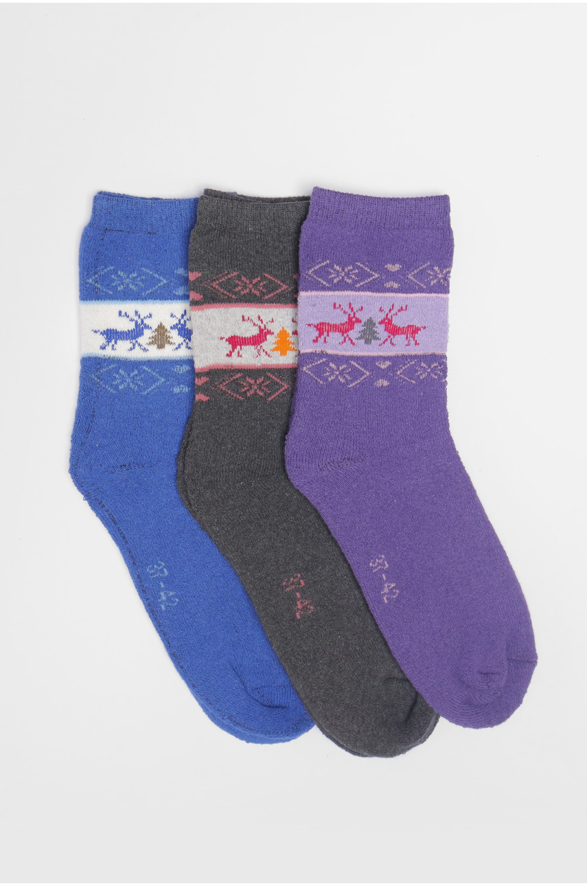 Набір шкарпеток жіночих махрових 3 штуки 701 190367