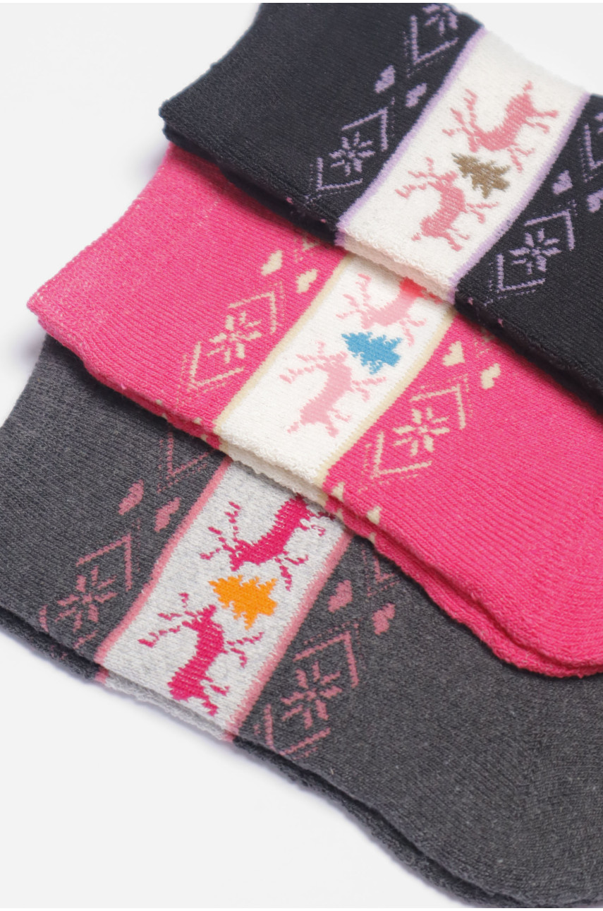 Набір шкарпеток жіночих махрових 3 штуки 701 190368