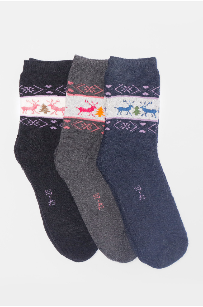 Набір шкарпеток жіночих махрових 3 штуки 701 190369