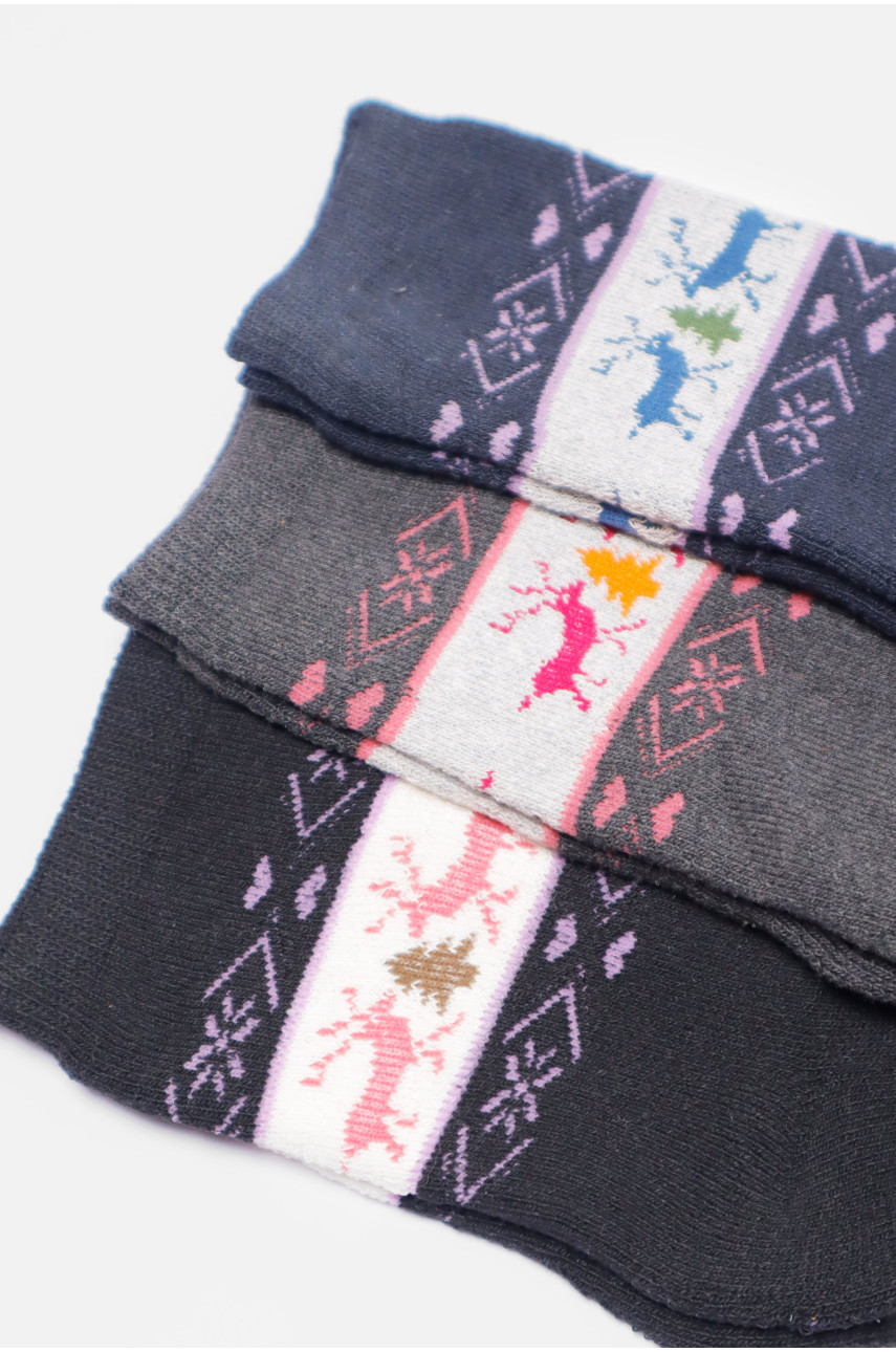 Набір шкарпеток жіночих махрових 3 штуки 701 190369