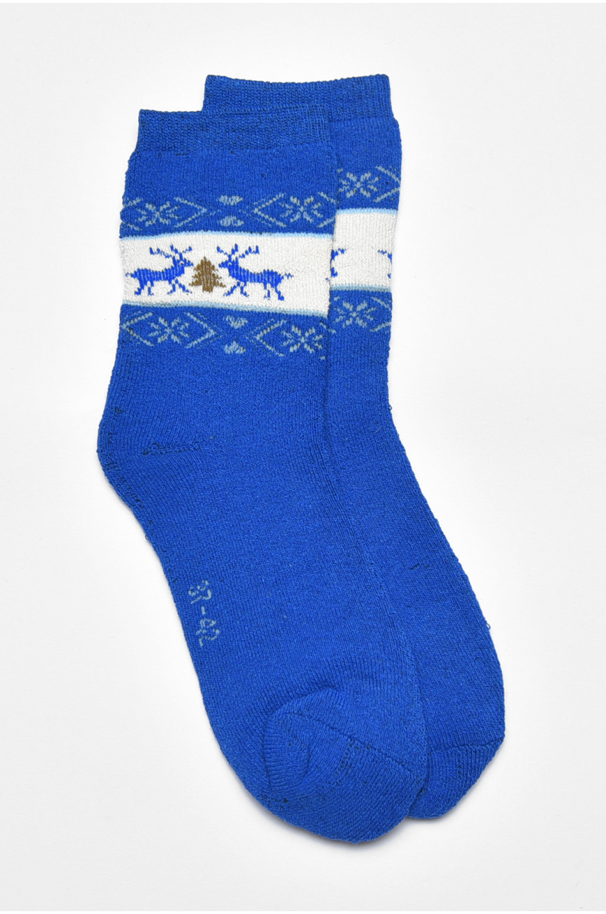 Шкарпетки жіночі махрові синього кольору 701 190370