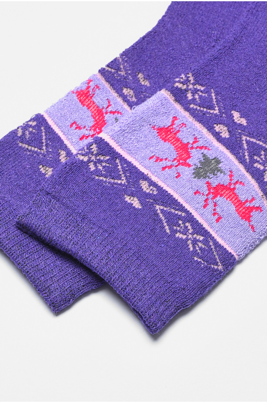 Шкарпетки жіночі махрові фіолетового кольору 701 190373