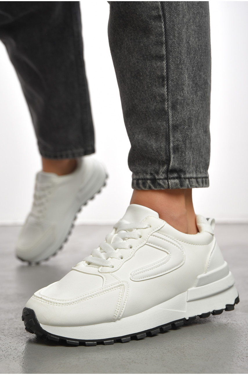 Кросівки жіночі білого кольору на шнурівці Уцінка 542-138 190374 Кросівки жіночі білого кольору на шнурівці Уцінка 542-138 190374