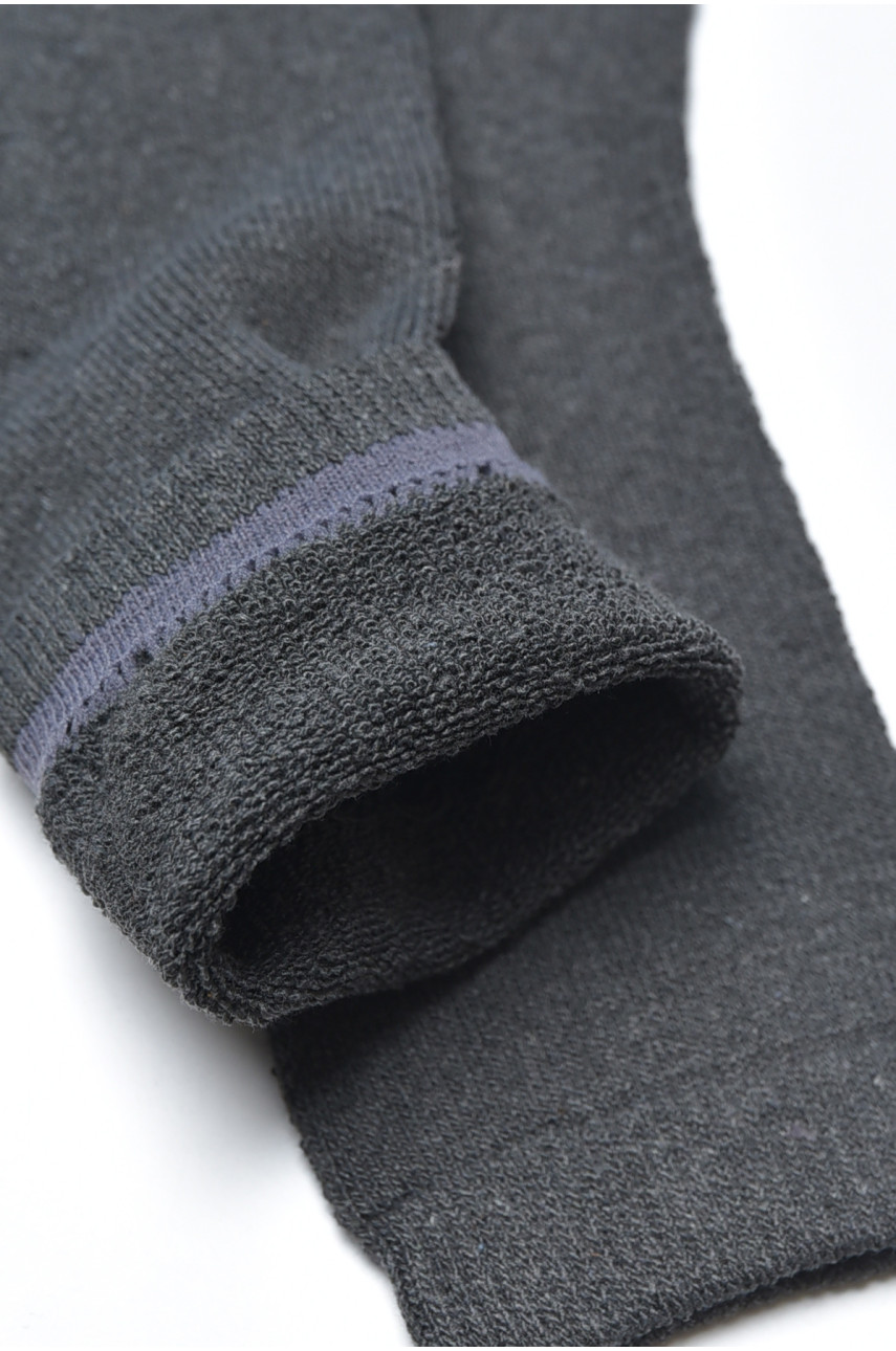 Шкарпетки чоловічі махрові темно-сірого кольору А308 190393