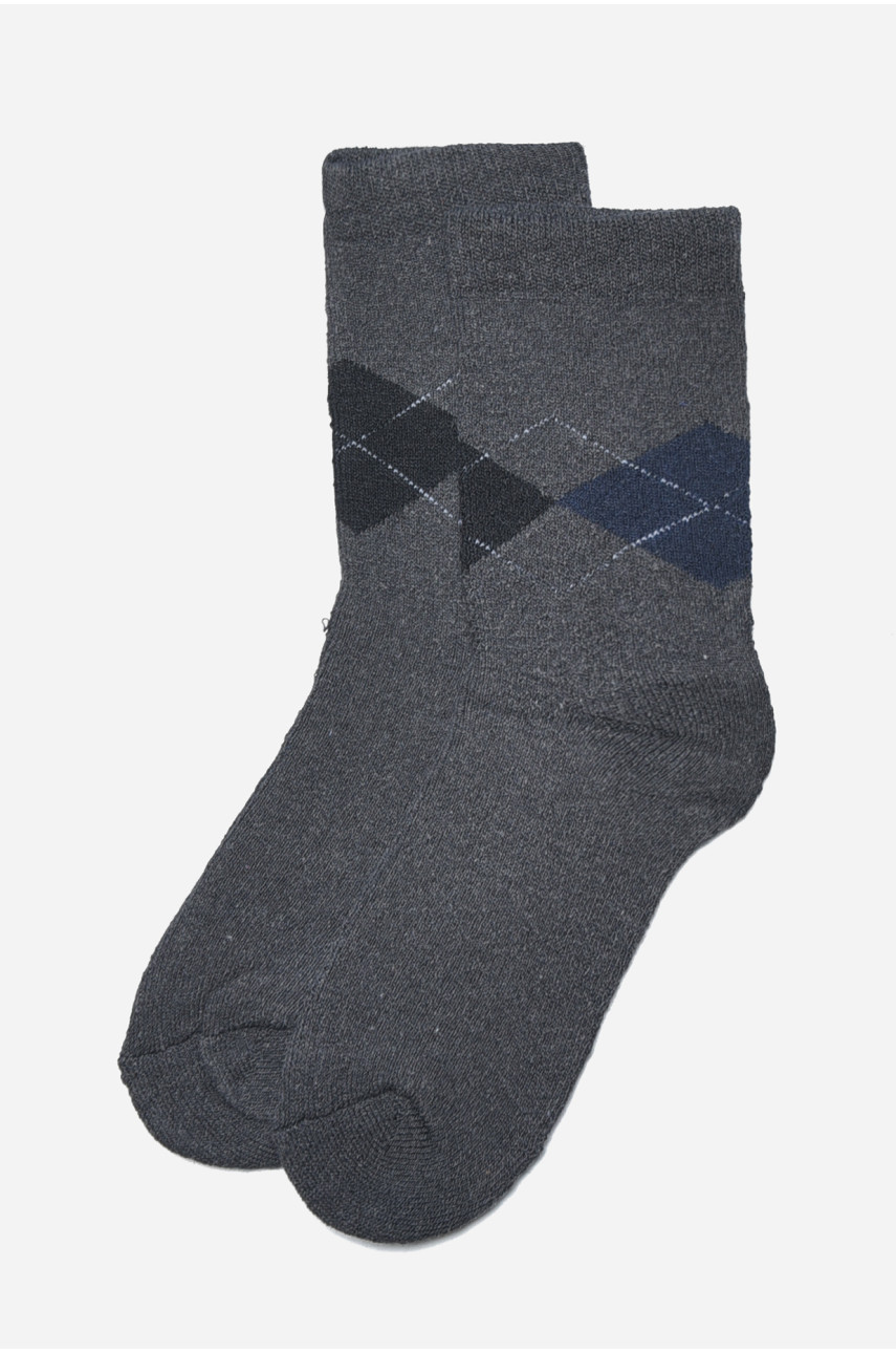 Шкарпетки чоловічі махрові темно-сірого кольору А309 190398