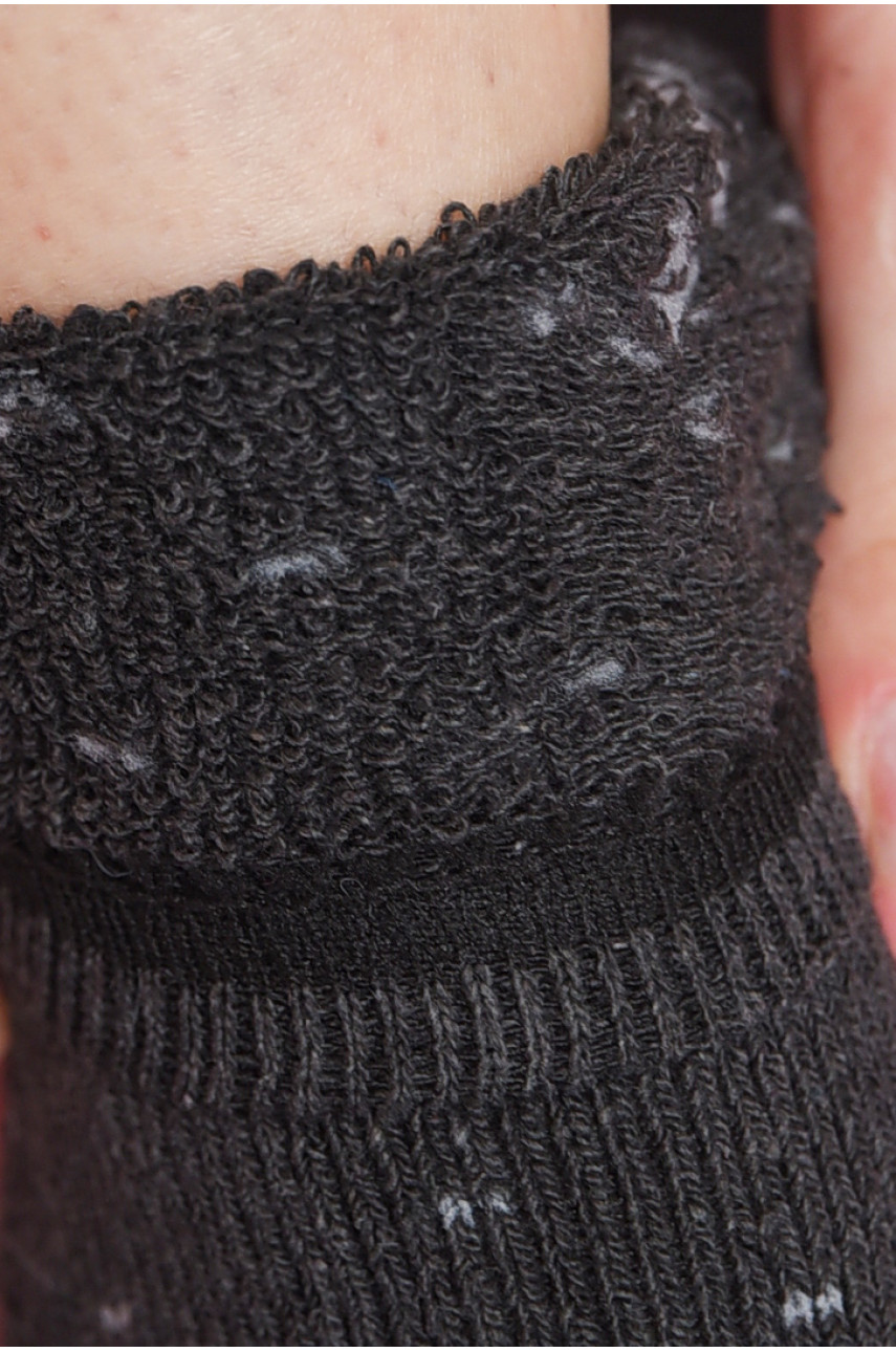 Шкарпетки жіночі махрові темно-сірого кольору 883 190422