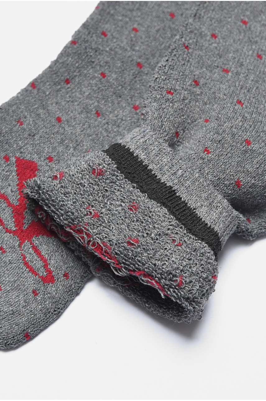 Шкарпетки жіночі махрові сірого кольору 883 190423