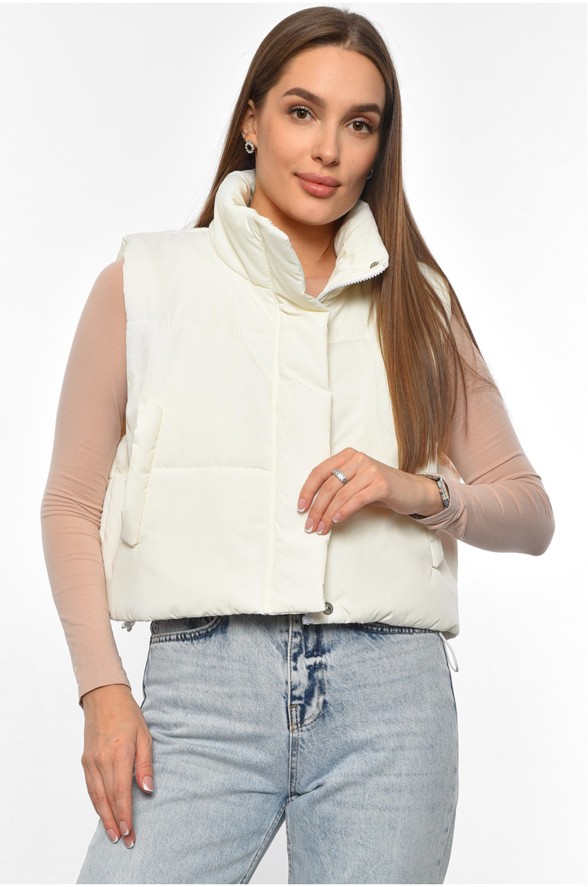 Жилетка женская белого цвета 4208 190437