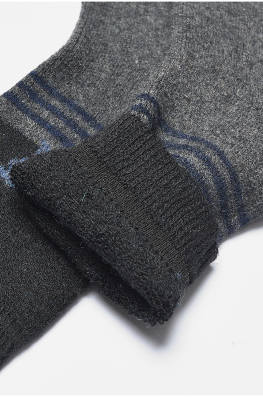 Носки мужские махровые ангоровые черно-серого цвета К21-6 190496 Носки мужские махровые ангоровые черно-серого цвета К21-6 190496