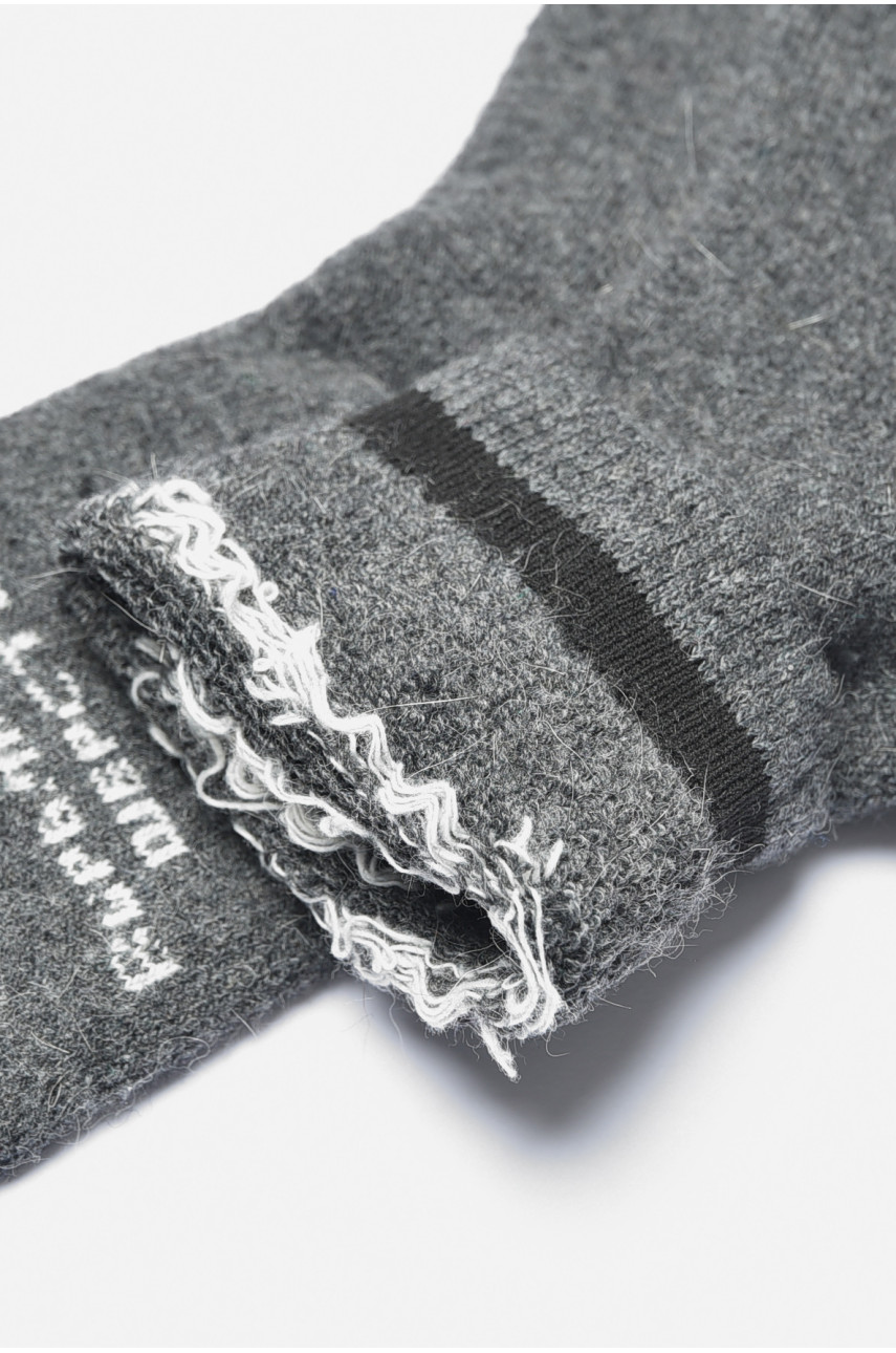 Носки мужские махровые ангоровые темно-серого цвета К21-5 190514