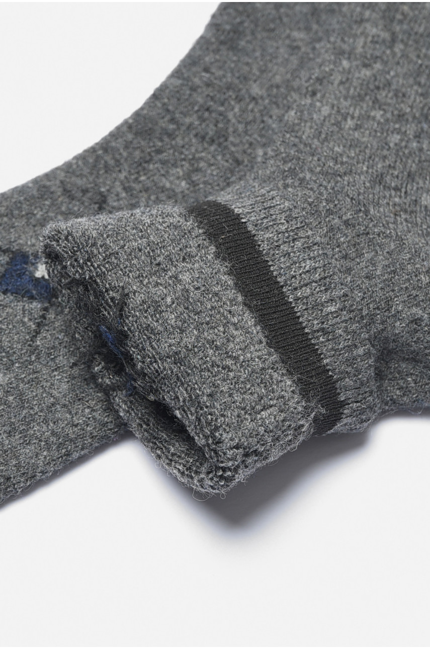 Носки мужские махровые ангоровые темно-серого цвета К21-3 190520