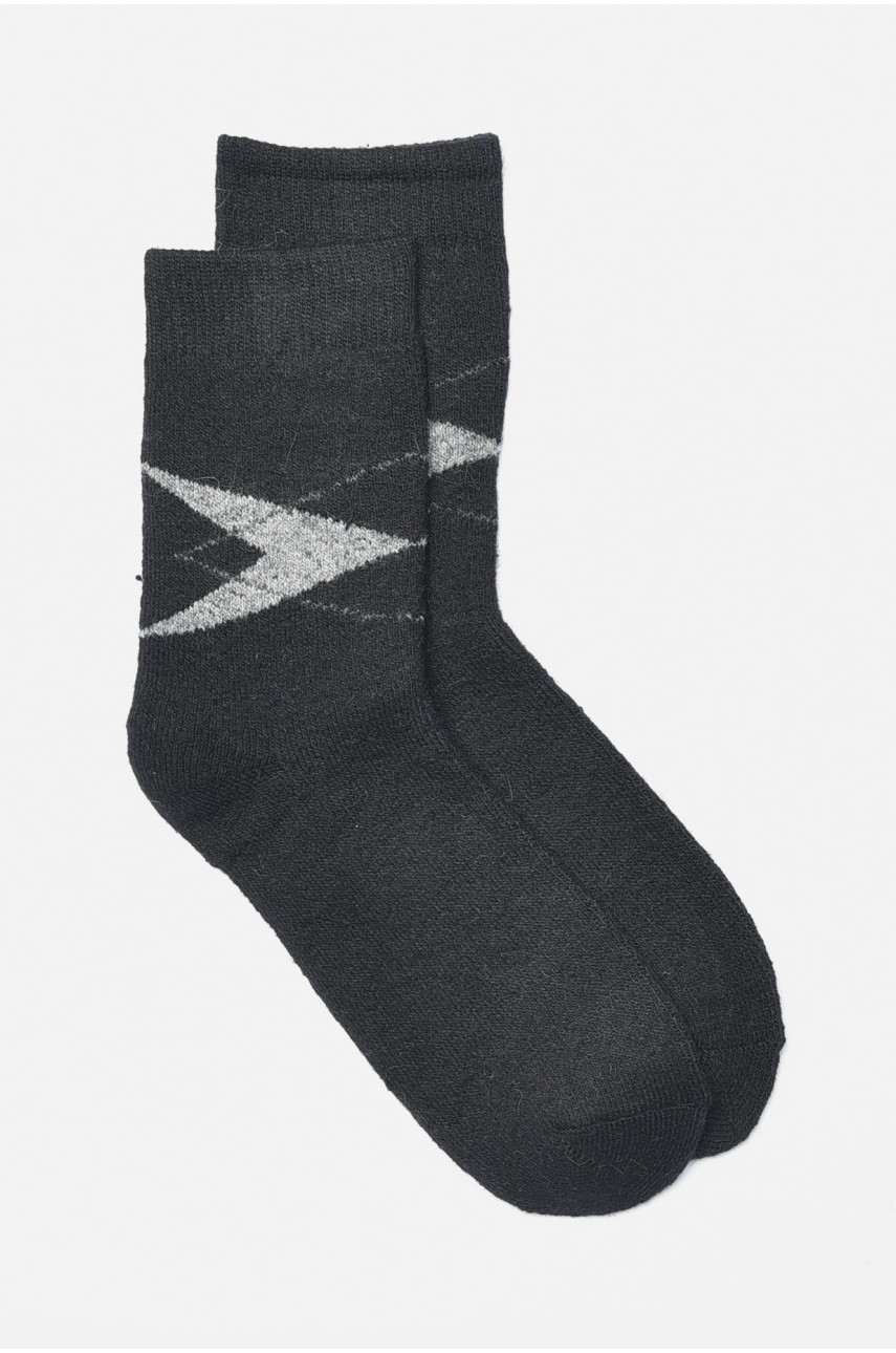 Носки мужские махровые ангоровые черного цвета К21-2 190522