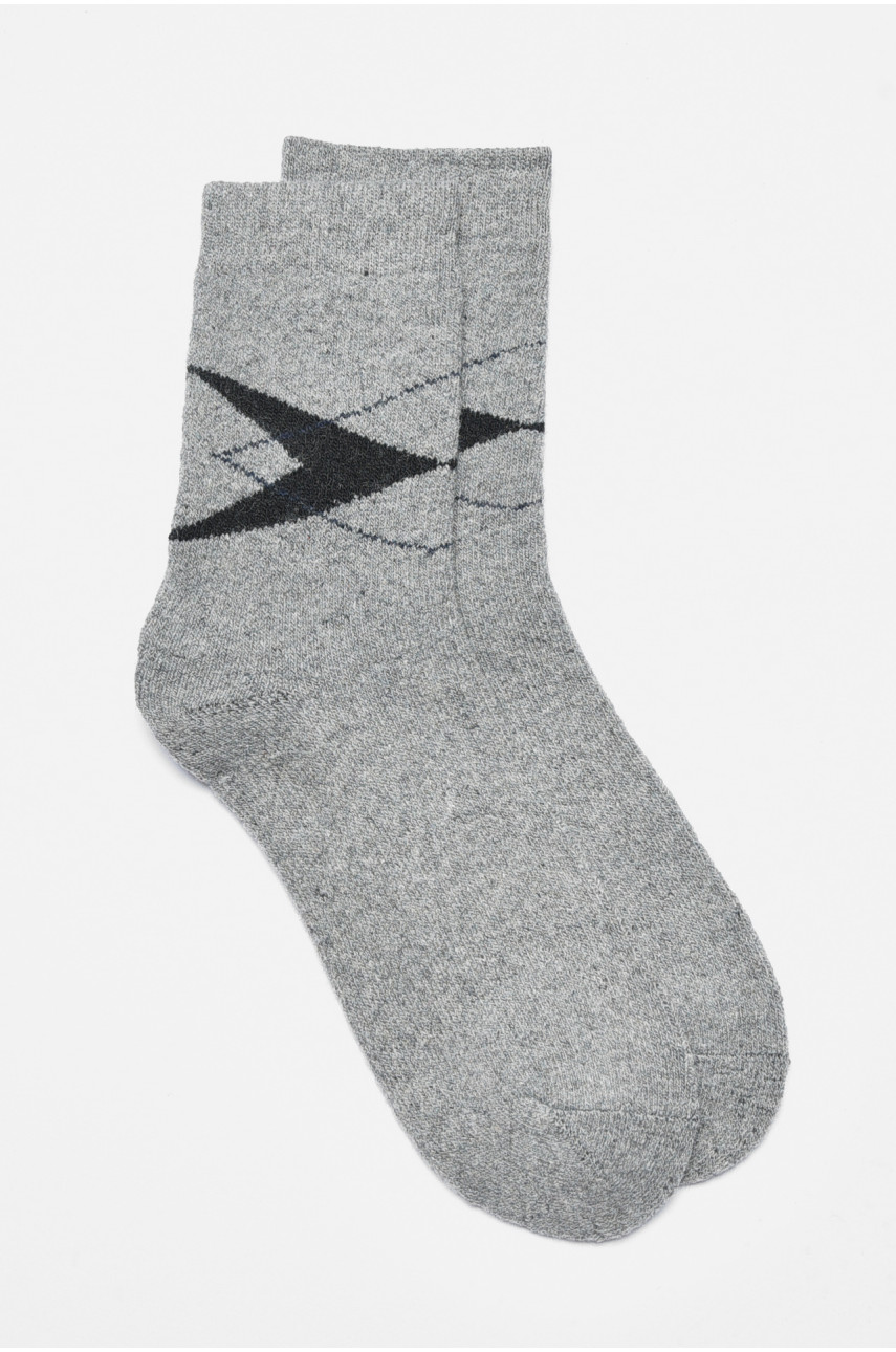 Носки мужские махровые ангоровые серого цвета К21-2 190523