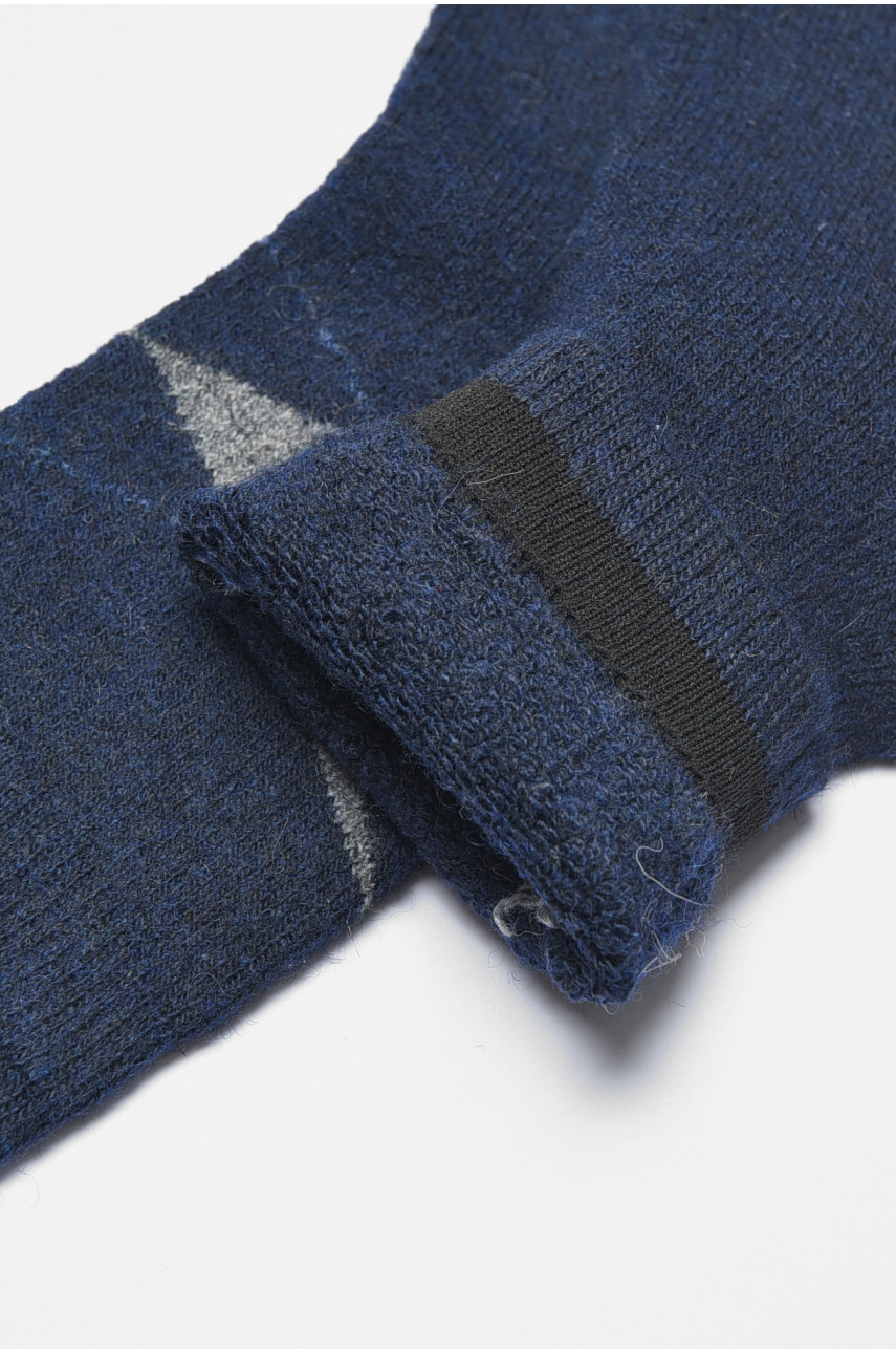 Носки мужские махровые ангоровые темно-синего цвета К21-2 190524