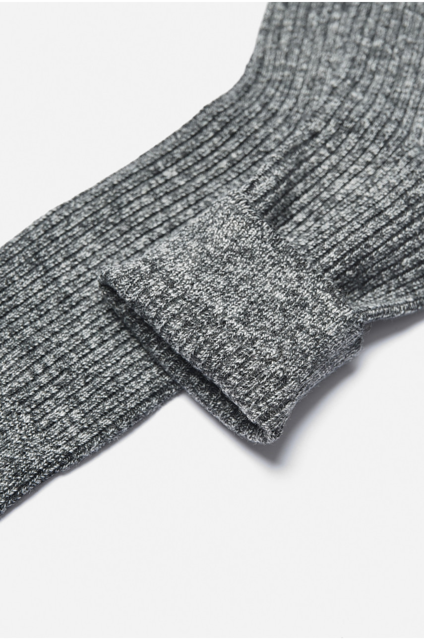 Носки мужские махровые на верблюжьей шерсти темно-серого цвета В2621 190556