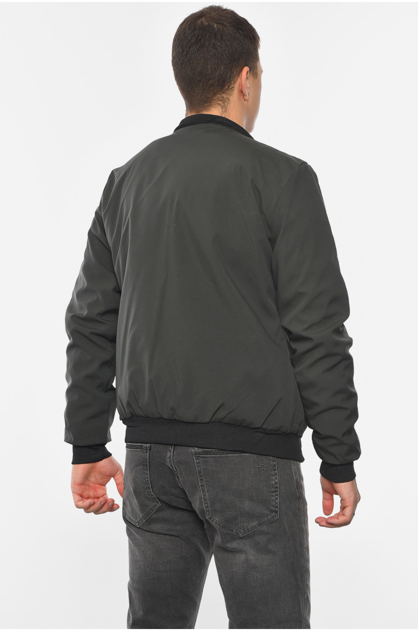 Бомбер мужской однотонный темно-серого цвета НВ-1-М 190557