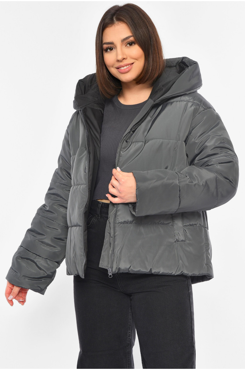 Куртка жіноча сірого кольору 239-2 190593 Куртка жіноча сірого кольору 239-2 190593