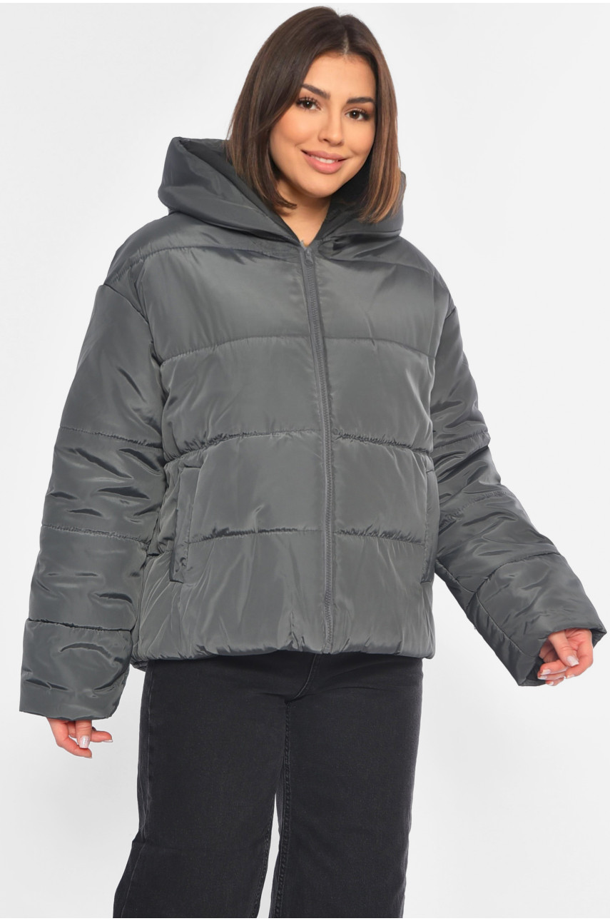 Куртка жіноча сірого кольору 239-2 190593 Куртка жіноча сірого кольору 239-2 190593