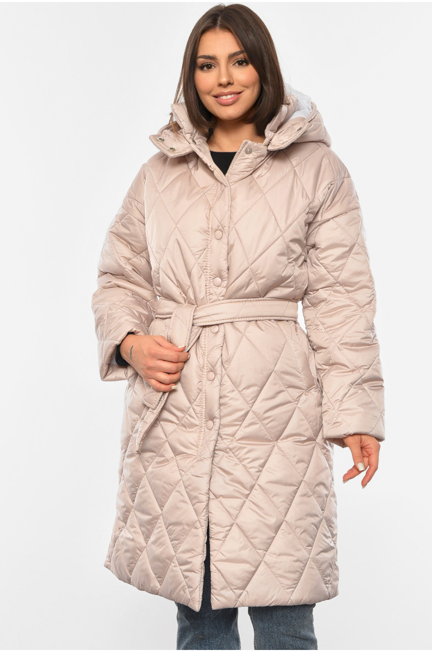Куртка жіноча демісезонна бежевого кольору 8860 190609