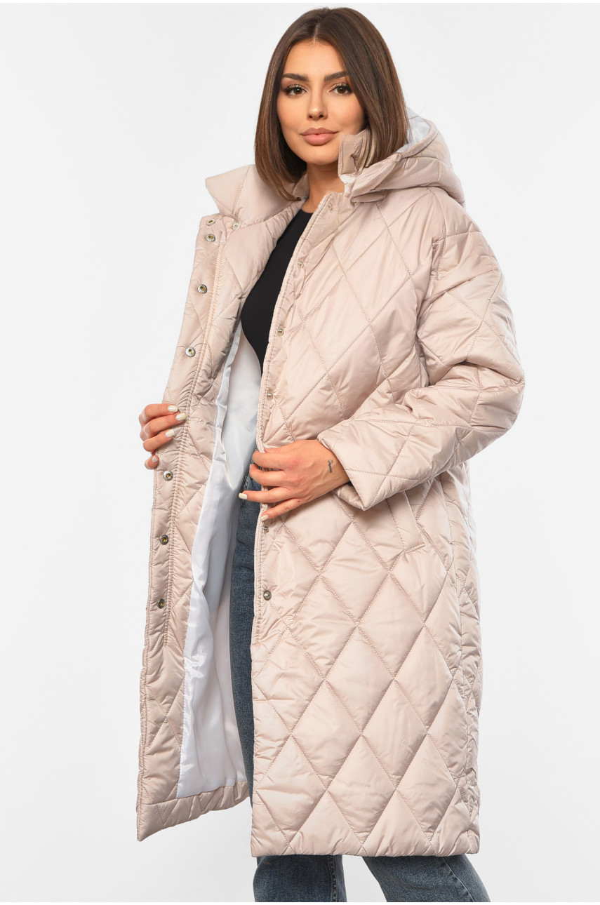 Куртка жіноча демісезонна бежевого кольору 8860 190609