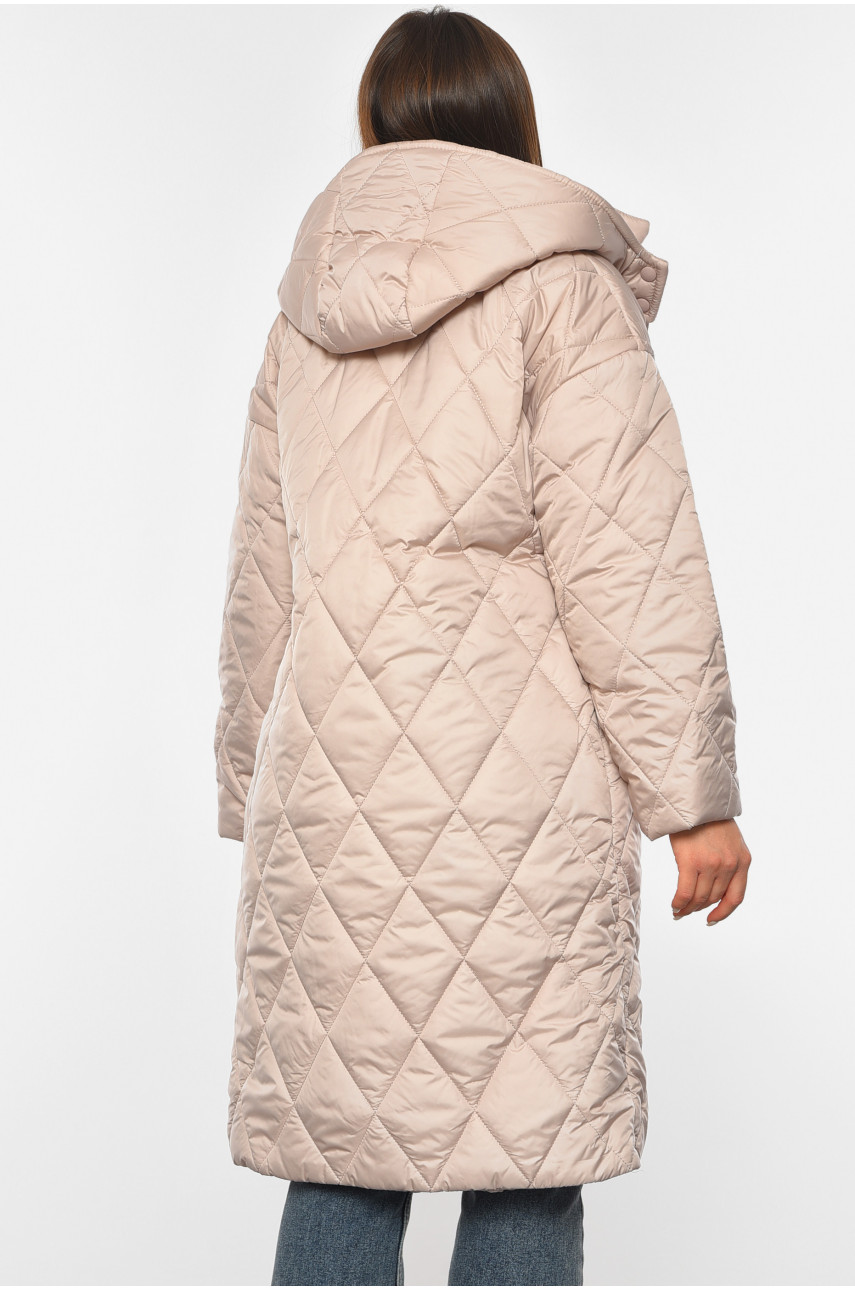 Куртка жіноча демісезонна бежевого кольору 8860 190609 Куртка жіноча демісезонна бежевого кольору 8860 190609