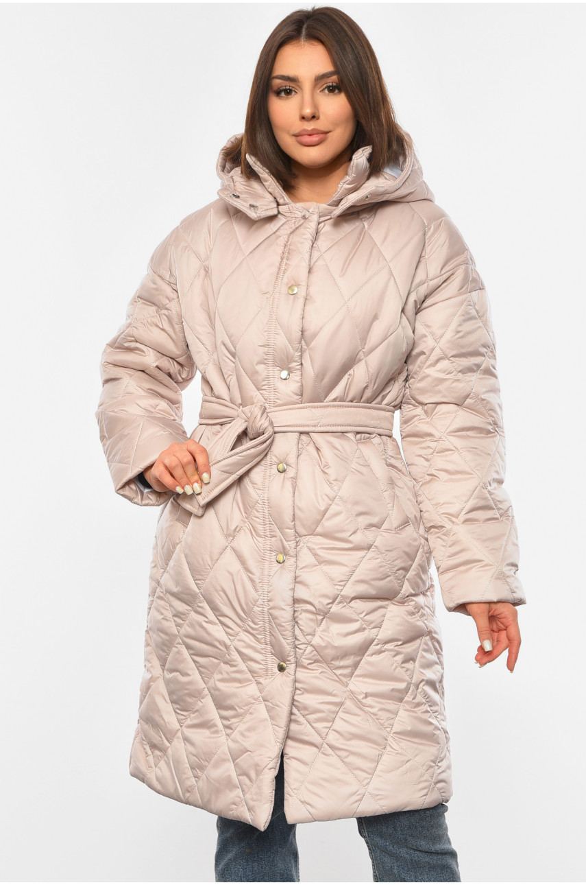 Куртка жіноча демісезонна бежевого кольору 8860 190613