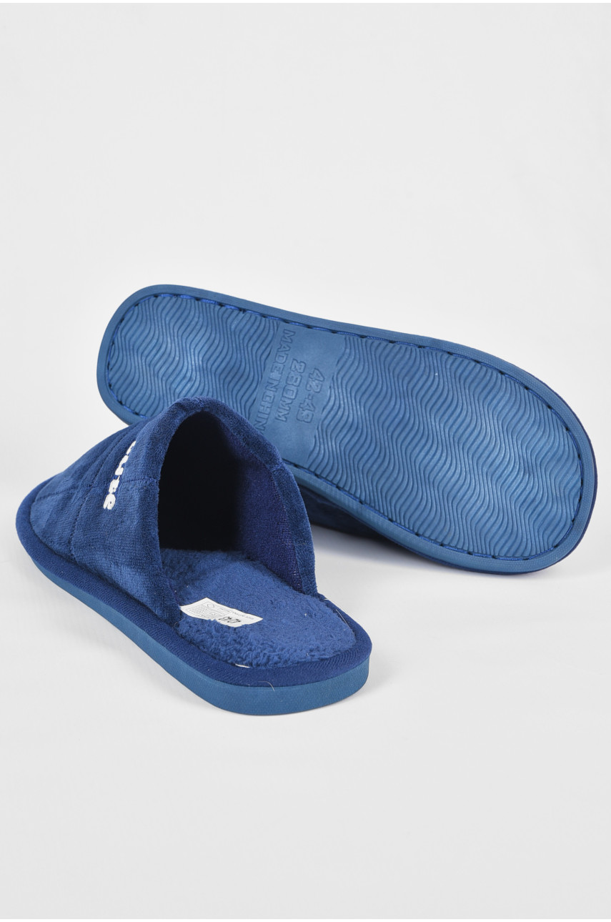 Тапочки комнатные мужские синего цвета 190636 Тапочки комнатные мужские синего цвета 190636