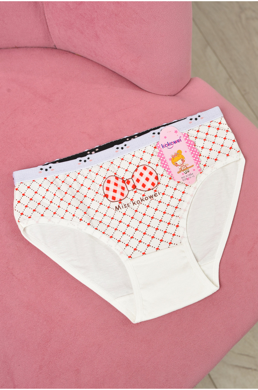Трусики дитячі для дівчинки білого кольору з малюнком Х7884 190709