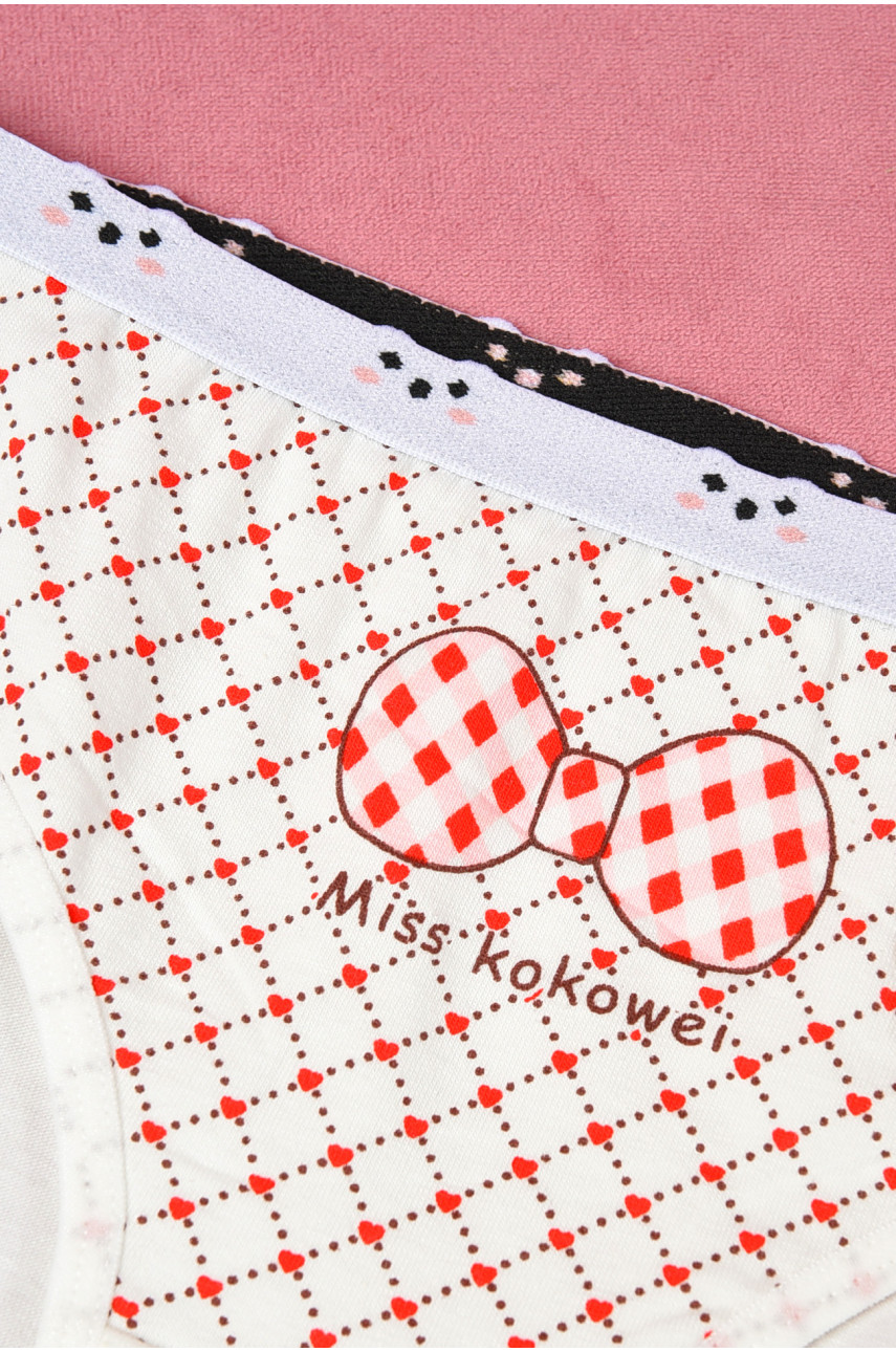 Трусики детские для девочки белого цвета с рисунком Х7884 190709 Трусики детские для девочки белого цвета с рисунком Х7884 190709