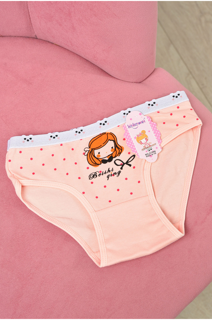 Трусики дитячі для дівчинки персикового кольору з малюнком Х7996 190724