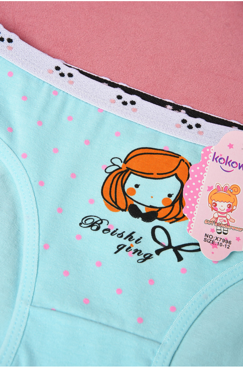 Трусики дитячі для дівчинки блакитного кольору з малюнком Х7996 190726