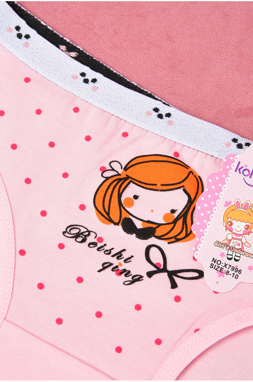 Трусики дитячі для дівчинки рожевого кольору з малюнком Х7996 190727 Трусики дитячі для дівчинки рожевого кольору з малюнком Х7996 190727