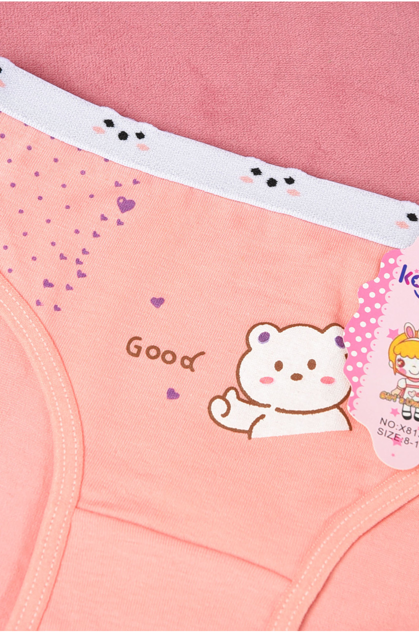 Трусики детские для девочки персикового цвета с рисунком Х8130 190731