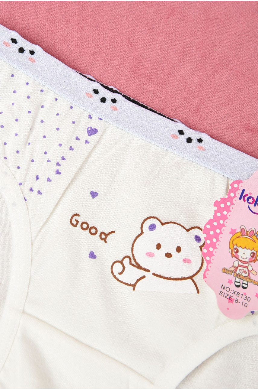 Трусики детские для девочки белого цвета с рисунком Х8130 190734 Трусики детские для девочки белого цвета с рисунком Х8130 190734