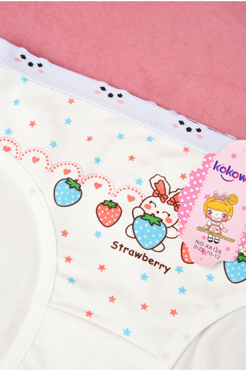 Трусики детские для девочки белого цвета с рисунком Х8128 190738 Трусики детские для девочки белого цвета с рисунком Х8128 190738