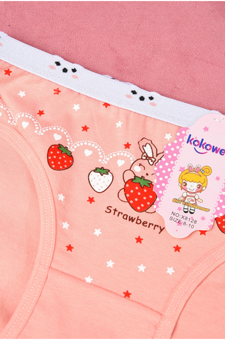 Трусики детские для девочки персикового цвета с рисунком Х8128 190740