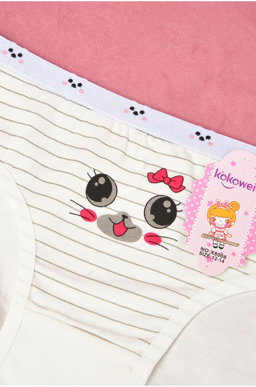 Трусики детские для девочки белого цвета с рисунком Х8008 190742 Трусики детские для девочки белого цвета с рисунком Х8008 190742